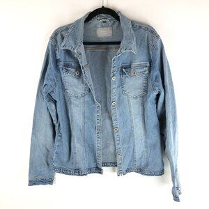 Street One Womens Denim Jacket Vintage Retro Trucker Distressed Stretch M